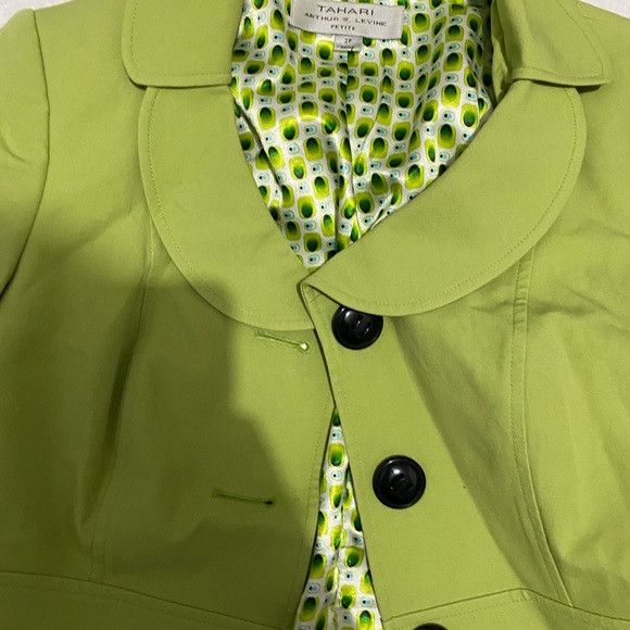 Sold ❌ Tahari Arthur S. Levine Womens 2P Green Jacket - Picture 6 of 7